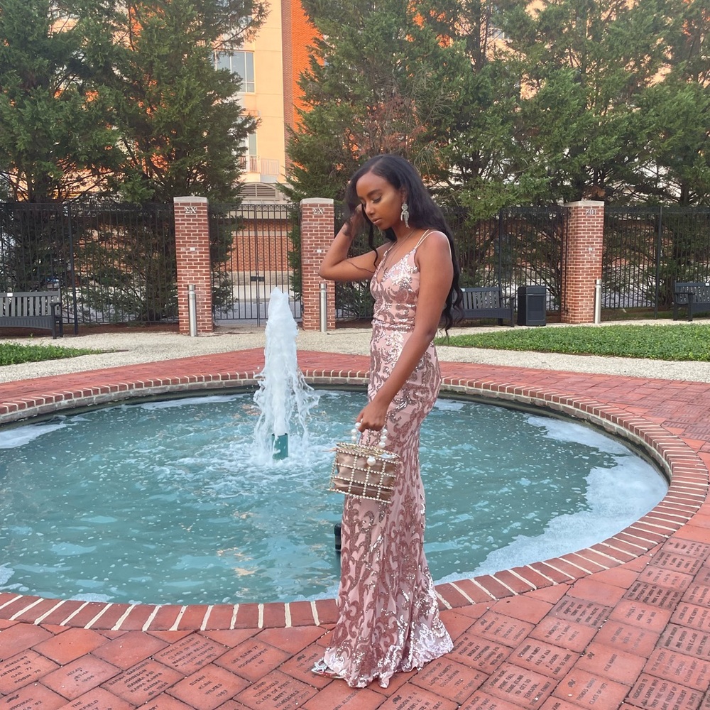 Rose Gold Maxi Sequin Dress